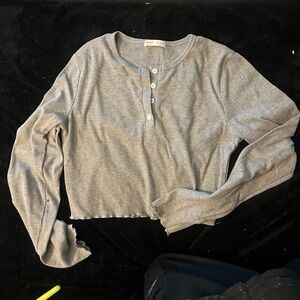 Ribbed long sleeve crop top